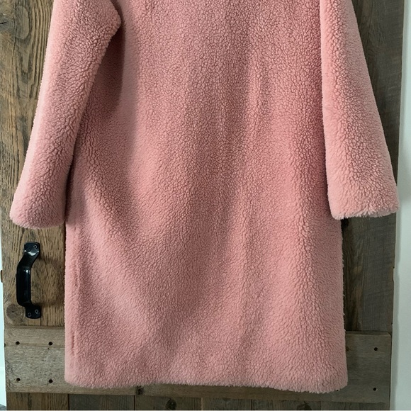 Women’s 38 STAND STUDIO CAMILLE COCOON Champagne Pink Fleece Teddy Coat EXC - Picture 9 of 13
